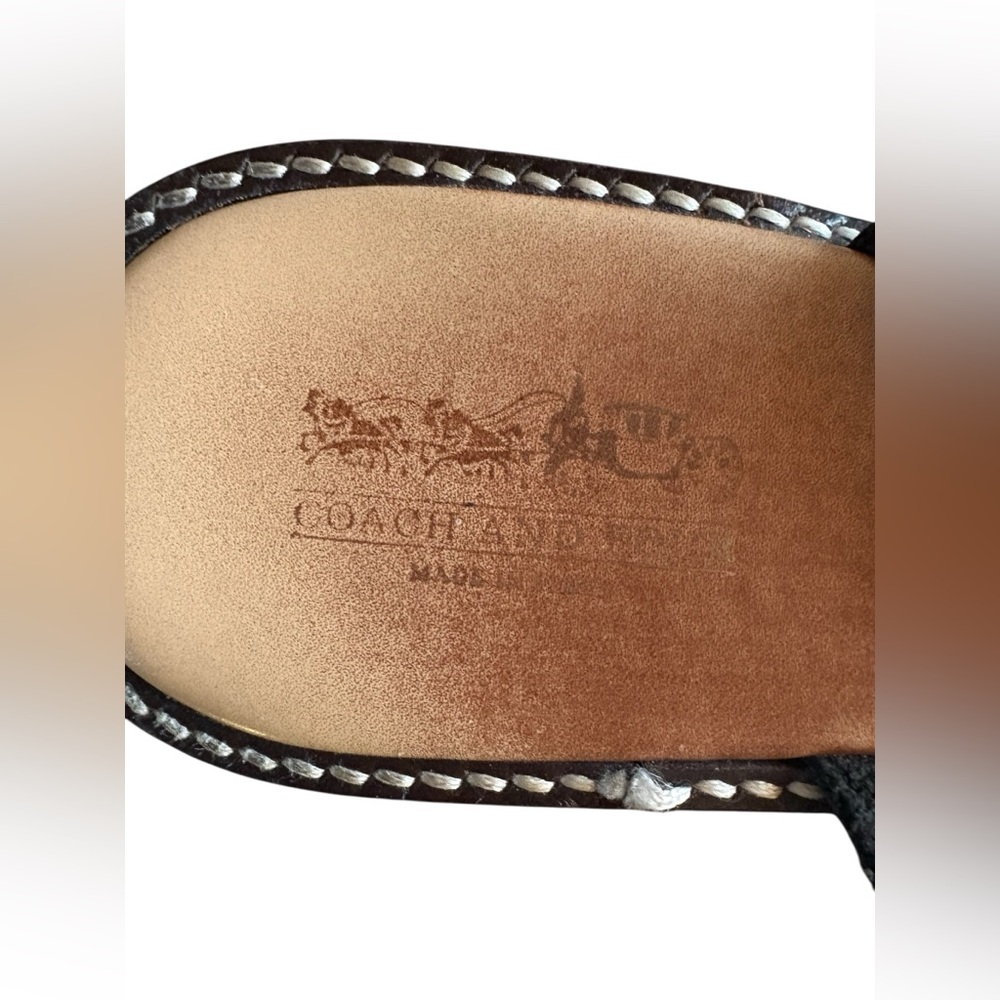 Coach & Four Tuscano black leather slide sandals sz 8 preloved made in Italy - Picture 7 of 9